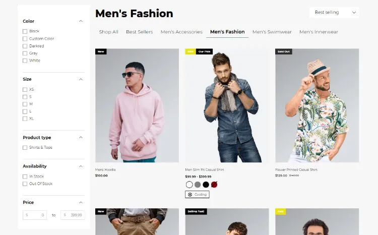 Product Filtering and Sorting